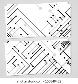 Vector business-card  set for your design, circuit board Illustration.