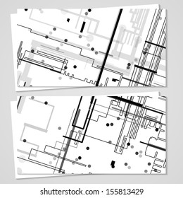 Vector business-card  set for your design, circuit board Illustration.