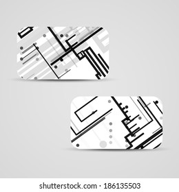 Vector business-card  set for your design, circuit board Illustration.