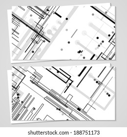 Vector business-card  set for your design, circuit board Illustration.