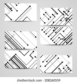 Vector business-card  set for your design, circuit board Illustration.