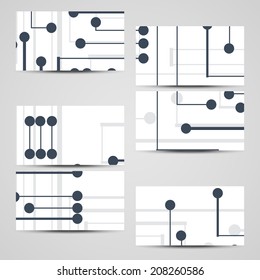 Vector business-card  set for your design, circuit board Illustration.