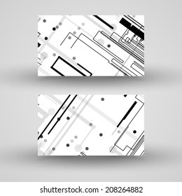 Vector business-card  set for your design, circuit board Illustration.