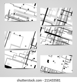 Vector business-card  set for your design, circuit board Illustration.