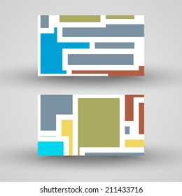 Vector business-card  set for your design, vintage abstract Illustration.