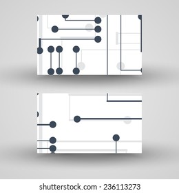 Vector business-card  set for your design, circuit board Illustration.