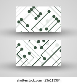 Vector business-card  set for your design, circuit board Illustration.