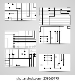 Vector business-card  set for your design, circuit board Illustration.