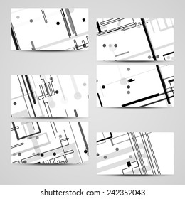 Vector business-card  set for your design, circuit board Illustration.