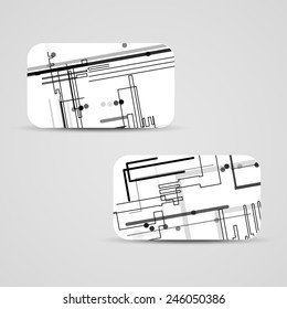 Vector business-card  set for your design, circuit board Illustration.
