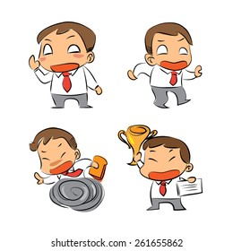 Vector Businessman Assorted Character and Posing in Office Times.