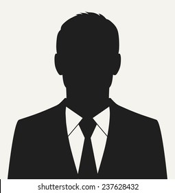 Vector businessman black silhouette 