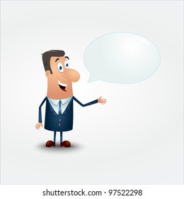 Vector businessman in a blue suit