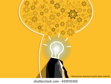Vector businessman brainstorming for ideas  creativity flat design