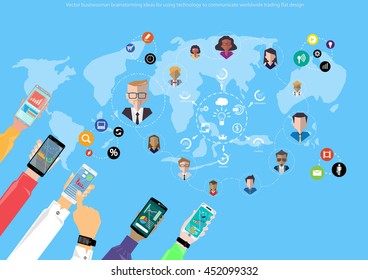 Vector Businessman Brainstorming Ideas Using Technology Stock Vector ...