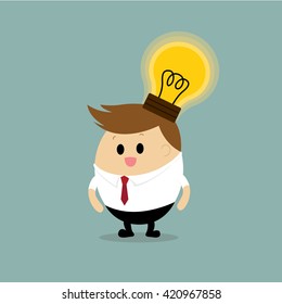 Vector of Businessman with Bulb head. Business concept cartoon