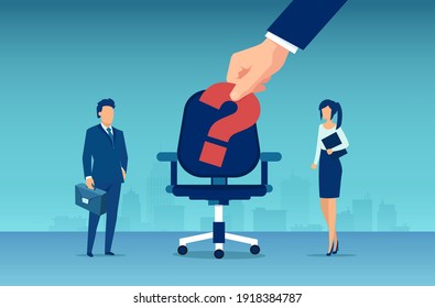 Vector Of A Businessman And A Businesswoman Competing For A Vacant Job Opening 