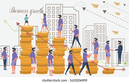vector businessman character flat in leader concept with growth of business in strategy idea, illustration plan to success design 