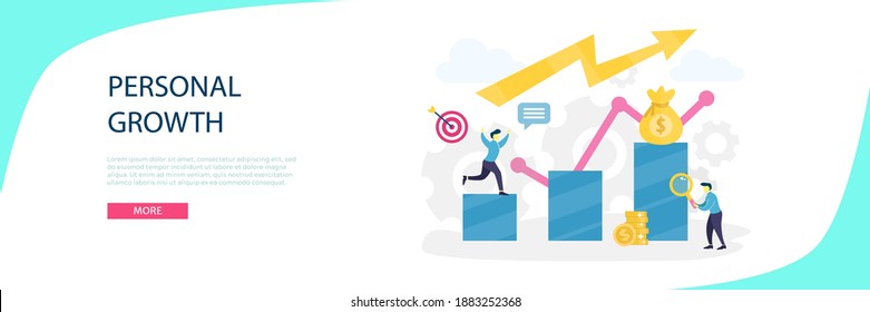 Empresario vectorial subiendo la columna de columnas, sube la motivación. Empresarios corriendo hacia el gol en las escaleras. Concepto de asociación, liderazgo o trabajo en equipo. Ilustración plana