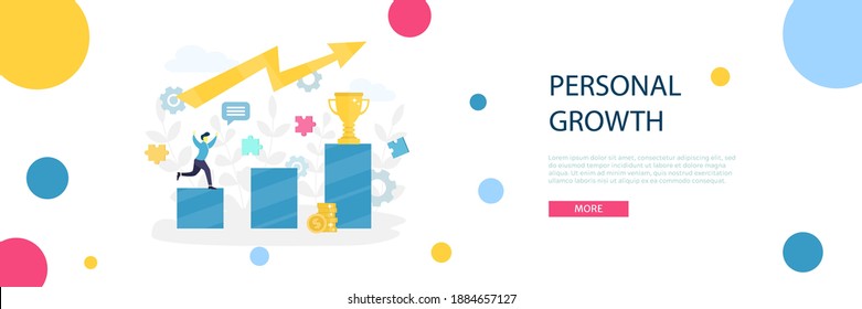 Vector businessman climbing up the column of columns, move up motivation. Business people running down to the goal on the stairs. Partnership, leadership or team work concept. Flat illustration
