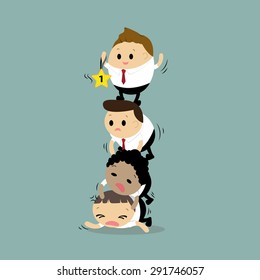 Vector of Businessman in concept of competition business people or compete for a better position