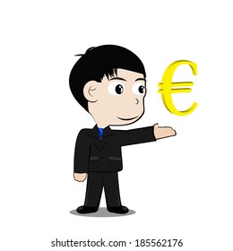 vector Businessman with Currency symbol euro 