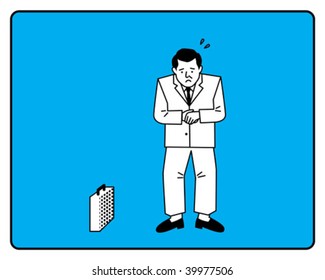 Vector Businessman Embarrassed At Work