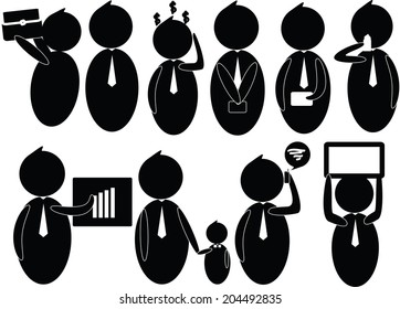 vector Businessman Employee Worker Office 