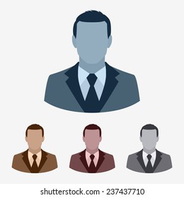 Vector businessman flat icon set