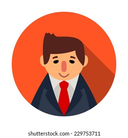 vector businessman flat style icon