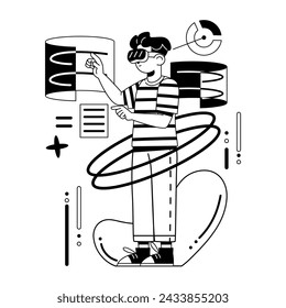 Vector Businessman Glasses Virtual Reality Cartoon Illustration Isolated - Powered by Shutterstock - Get 15% off with code: PIKWIZARD15