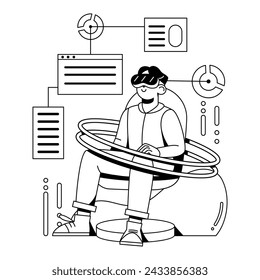 Vector Businessman Glasses Virtual Reality Cartoon Illustration Isolated - Powered by Shutterstock - Get 15% off with code: PIKWIZARD15