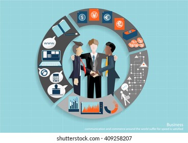 Vector businessman handshake Cooperation in doing business 