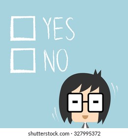 Vector businessman has to decide yes or no, Illustration EPS10 