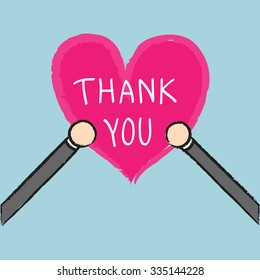 Vector businessman holding thank you sign, Illustration EPS10 great for any use.
