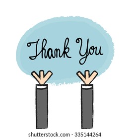 Vector Businessman Holding Thank You Sign Stock Vector (Royalty Free ...