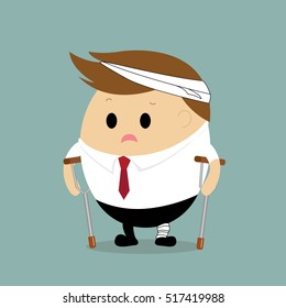 Vector of Businessman injured or got accident