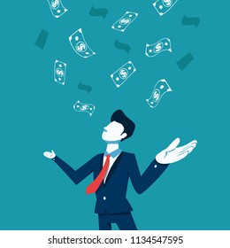 Vector businessman and money for design.