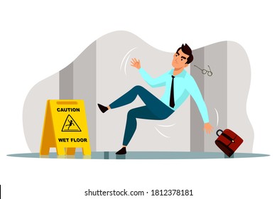 Tripping Hazard Caution Signdanger Stumbling Isolated Stock Vector ...