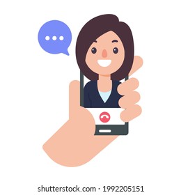 vector businessman on computer screen online meeting concept