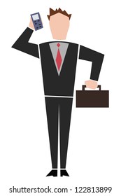 vector, businessman with phone