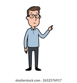 Hombre de negocios del Vector que apunta a algo