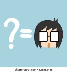 Vector businessman with question mark next to his head, Illustration EPS10 