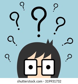 Vector businessman with question mark over his head, Illustration EPS10 