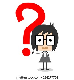 Vector businessman with question mark over his head, Illustration EPS10 