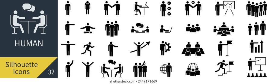 Vector Businessman Silhouette Icon Set