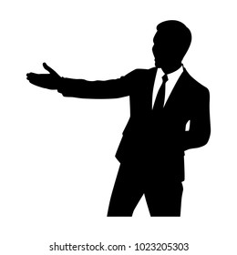 The vector of businessman in silhouette style isolated on white background. Symbol for your web site design, logo, app, UI. Vector illustration, EPS