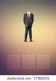 vector businessman standing in a bright background