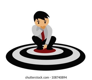 Vector - Businessman and the success target.