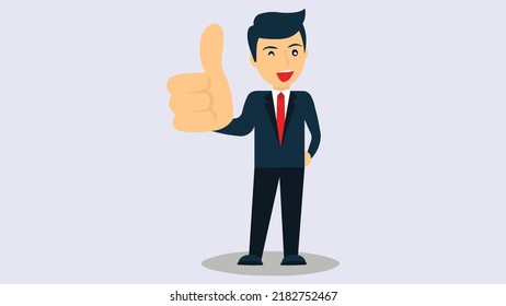 vector businessman thumbs up for your jobs
